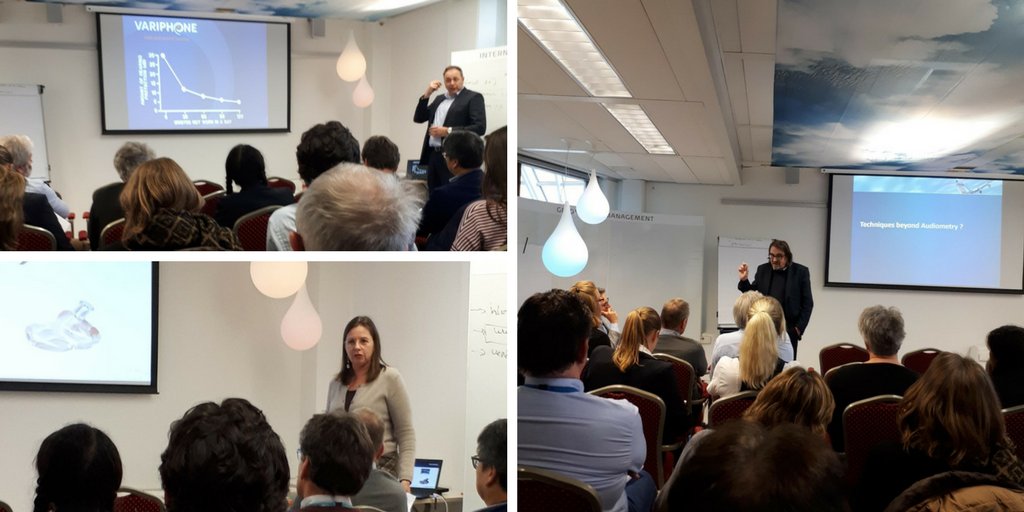 Vorige week donderdag waren HearingCoach, Variphone en AKZO Nobel uitgenodigd voor deelname aan de nascholingsbijeenkomst van KLM Health Services. De zaal was goed gevuld met bedrijfsartsen, verpleegkundigen en andere deskundigen van de arbodienst en KLM.