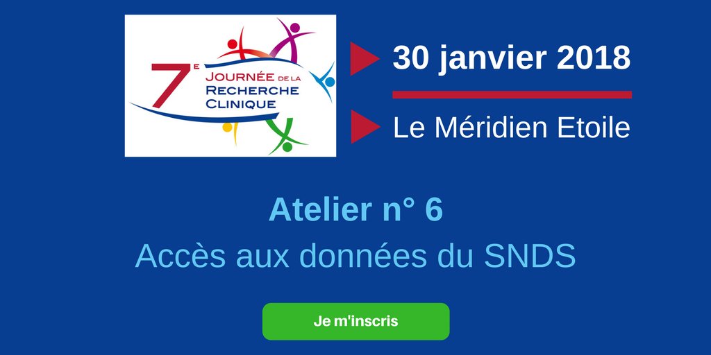 Atelier Accès aux Données du #SNDS avec <a href="/INDSante/">INDS</a> #DREES #CEREES #CNRIPH <a href="/CNIL/">CNIL</a> 👉 7è Journée de la #RechercheClinique buff.ly/2E6WTA1 #AFCROs