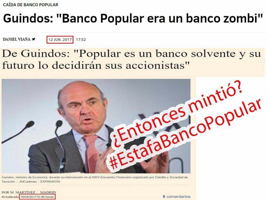 Aprada6's tweet photo. #EstafaBancoPopular 
#123acorrer 
300.000 familias estafados, con la colaboración del.... Gobierno del PP, CNMV, FROB,BCE https://t.co/XofAmJH3pB