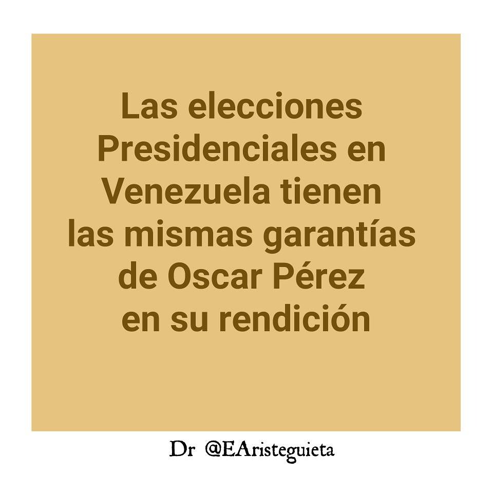 paolucci40's tweet image. Las Elecciones Presidenciales ordenadas por la Asamblea Constituyente Cubana a finales de Abril 2018 gozan de las mismas "GARANTIAS" que le ofrecio el REGIMEN a Oscar Perez y su grupo cuando depuso sus armas y decidio entregarse #25Ene #PasandoTrabajo