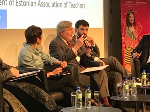 EUErasmusPlus's tweet photo. . @IMendezdeVigo "When we think about teaching basic skills, we need to include #digitalskills - as we now live in a digital world that requires these competences." #EduSummitEU https://t.co/iqA7eK2epM