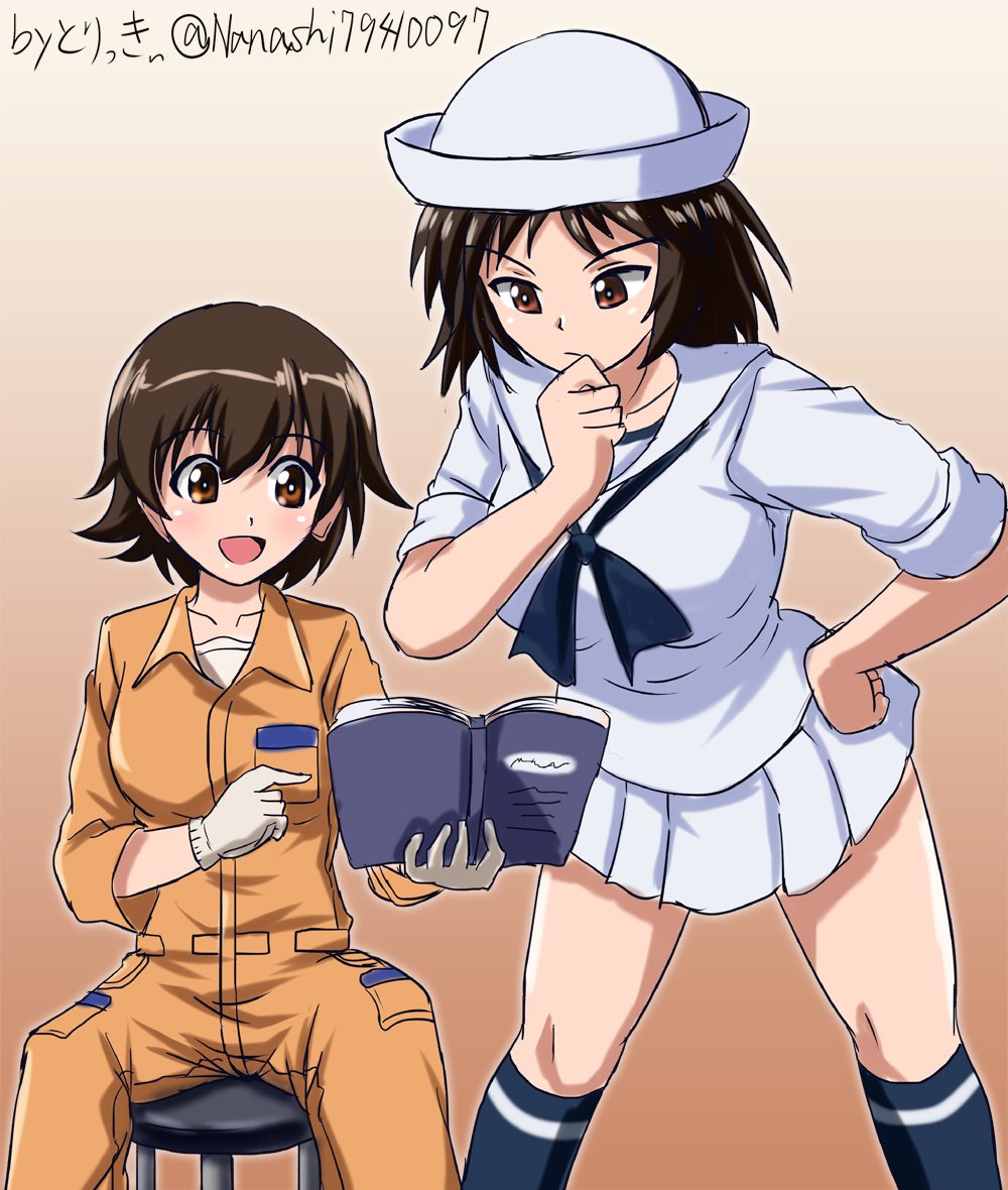 ちょいフライング+20分over
お題「ナカジマ、ムラカミ」より
戦車に関して教えてるナカジマと教わるムラカミ的な

#ガルパン版深夜のお絵描き60分一本勝負
#ガルパン版深夜のお絵描き60分一本勝負_20180125
#ガルパン #garupan 