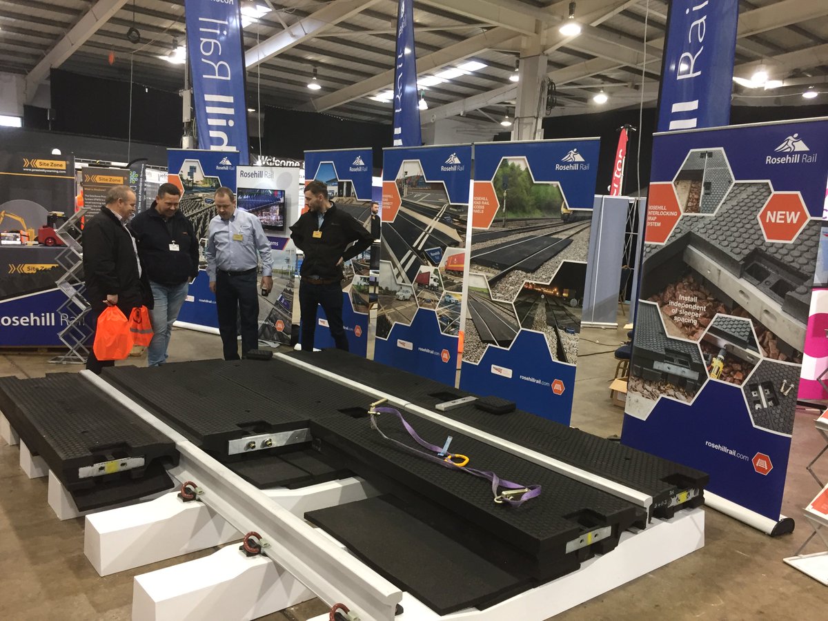RosehillRail's tweet photo. Have you seen our #InterlockingRRAP systems at #SafeStart18 yet? Daniel & Ashley from @RosehillRail have been speaking to #Rail industry leaders today from businesses such as @networkrail and demonstrating our #Solutions. Come and see us at @NAECStoneleigh today #Safe https://t.co/MdtMCYN9hW