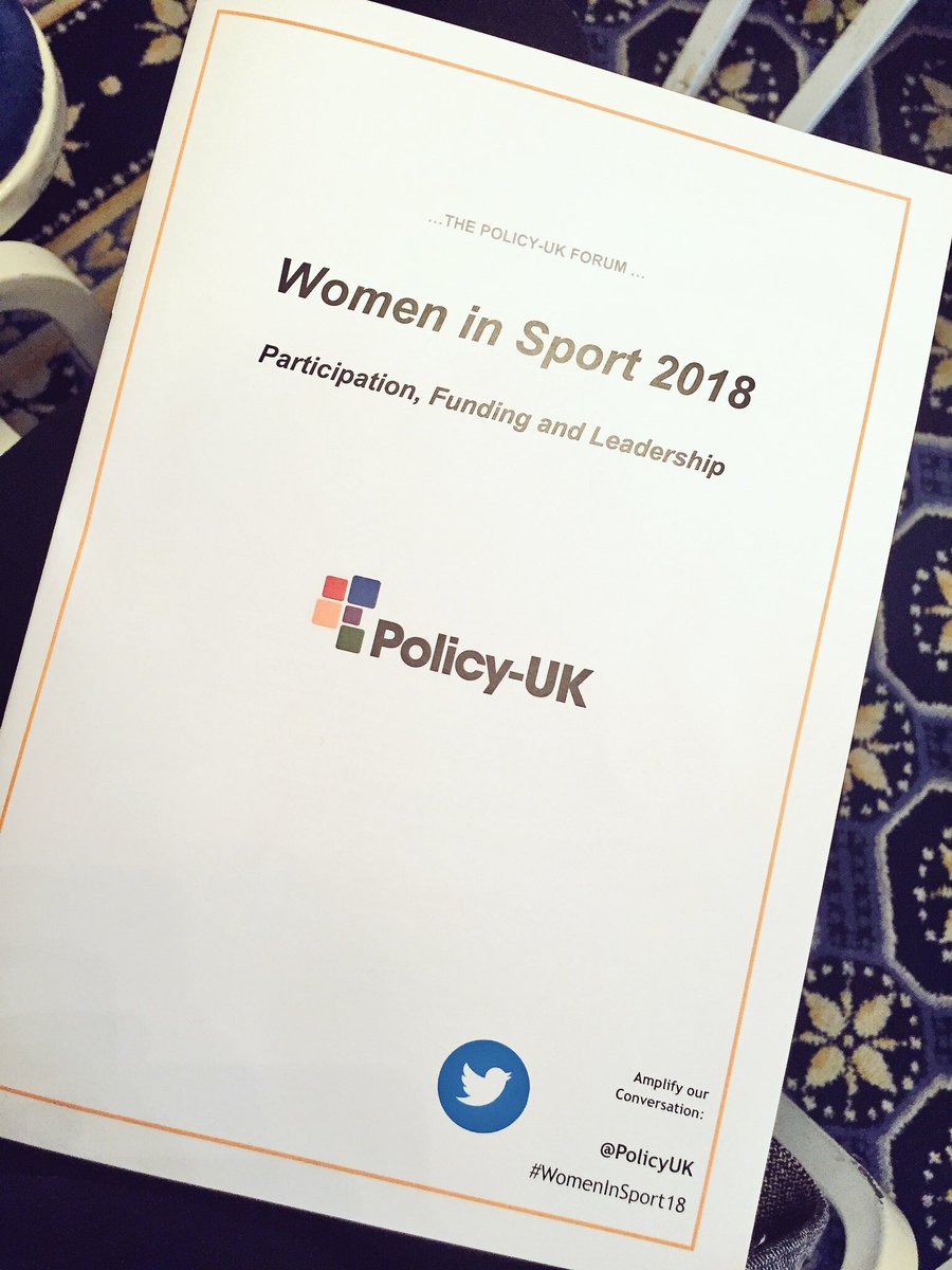 Here @PolicyUK #WomenInSport2018 looking forward to hearing some updates and innovative future plans!