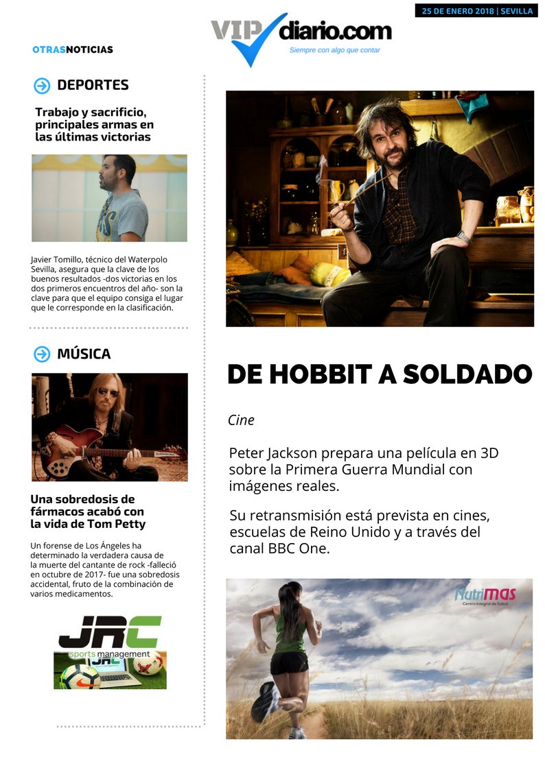 infoelemprende's tweet photo. Hoy abrimos el día con... #PeterJackson en #Cine, @cwstweets en #DeportesVIP y @tompetty en #Música... Siempre con algo que contar... Patrocinado por @agencyJRC y @NutriMasES https://t.co/oaUu9SgHpn