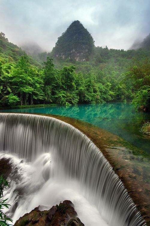 showerdark's tweet image. Waterfall in Libo Guizhou, China .