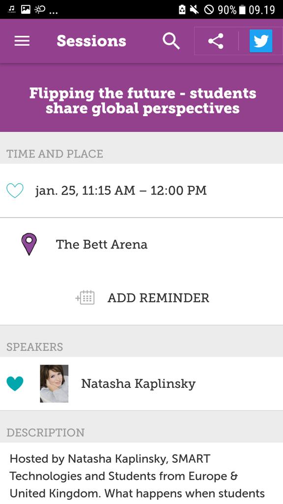 JosefineBrinck's tweet photo. Kl. 11.15 har vi, @nickholmberg og jeg, fornøjelsen af at være en af "studenterne" i denne debat om fremtidens skole - showet er modereret af Natasha Kaplinsky. #Bett2018 #uccfct @futureclasspod #SMARTtechnologies https://t.co/KOvdzo7ElT