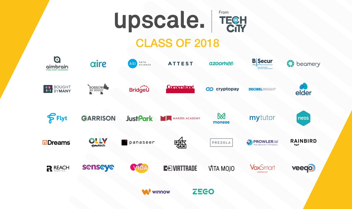 We’re thrilled to be selected as 1 of 37 amazing companies joining @upscaleUK bit.ly/2FWsIvY <a href="/TechCityUK/">Tech City UK</a>
