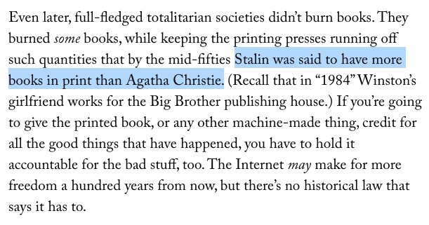 My favorite essay of all time was written in 2011, and pretty much predicted the inevitability of today's culture wars (because it happened throughout history over and over again with the advent of each new piece of new media tech)  https://www.newyorker.com/magazine/2011/02/14/the-information