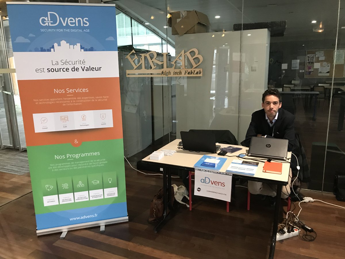 advens's tweet photo. Advens présent sur le salon #hackitn18. #Cyberdéfense et #cyberattaque seront au cœur des préoccupations pour coller à la réalité technique et à l'actualité des menaces #cybersecurite https://t.co/X2J3pKFOHh