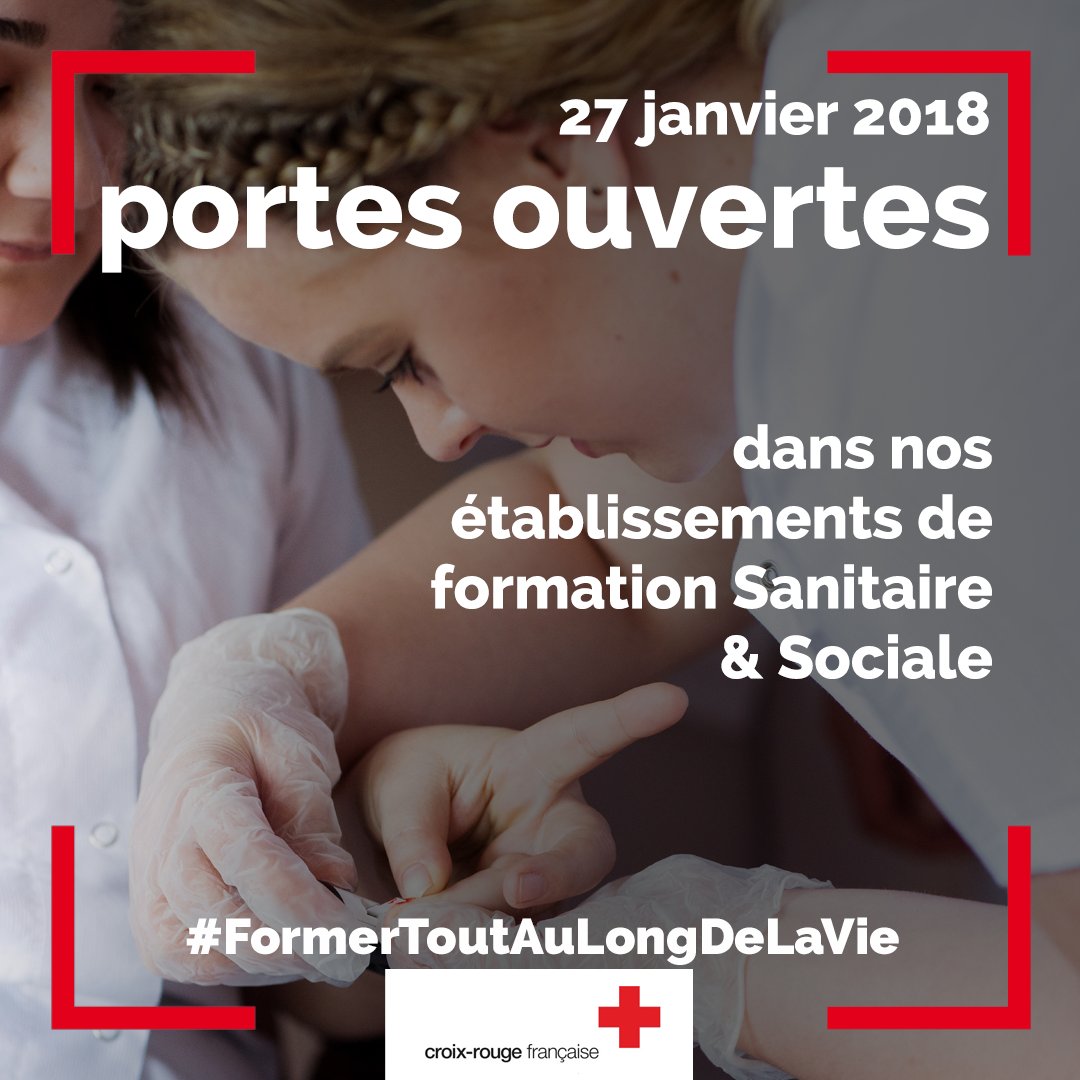 CroixRouge's tweet photo. Samedi prochain c'est journée porte ouverte dans tous nos établissements de formation Sanitaire et Sociale ! 
Vous souhaitez vous former au métier de :
▪️Ambulancier
▪️Aide-Soignant-e
▪️Auxiliaire de Puériculture
▪️Infirmier-e... > https://t.co/2qhgS50zsd https://t.co/On2edgee8D