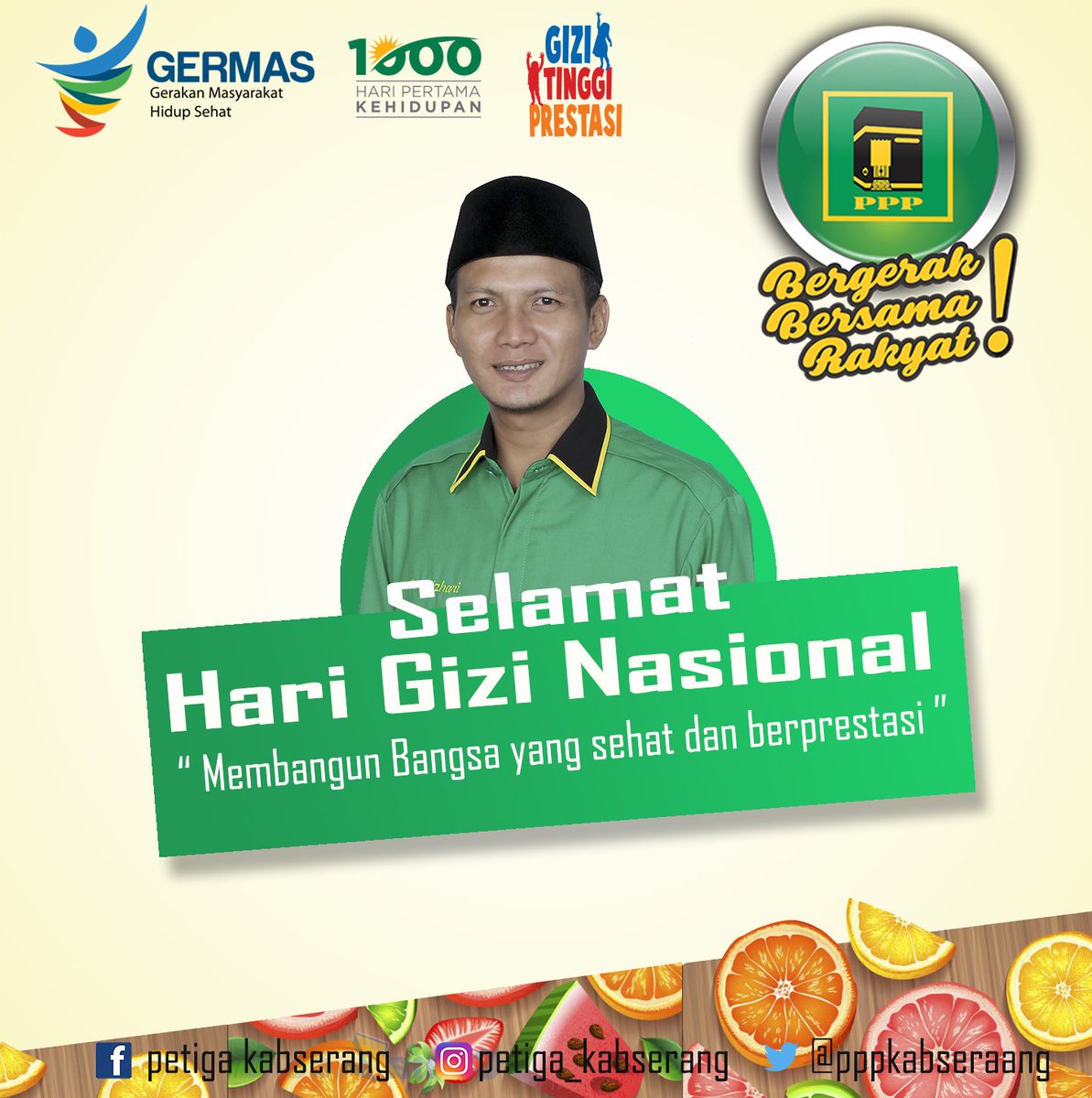 pppkabserang's tweet photo. selamat hari gizi nasional 2018 
@P3banten @DPP_PPP @pppkabserang #partaipersatuanpembangunan #pppbergerakbersamarakyat. https://t.co/T7jdZfU1j9