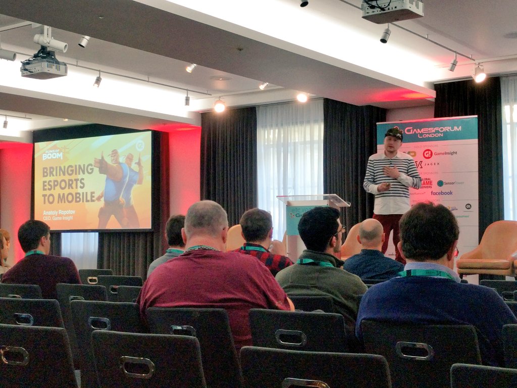 Ceddonis's tweet image. Day 2 #GamesForumLondon Anatoly Ropotov CEO of @Game_Insight talking about breaking into mobile eSports with #gunsofboom #gamedev