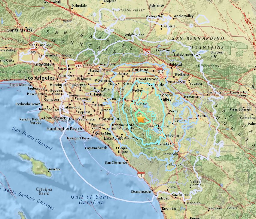 purposenation's tweet photo. Love the @USGS interactive #quakemap showing how the #earthquake wave spread out from the epicenter & moved through the hills & valleys. OK, yeah, we're geeks. Thankfully only a "small" #quake & perhaps released some tension in the fault? Maybe? Any #Geologists awake out there? https://t.co/hwRvjd5vke