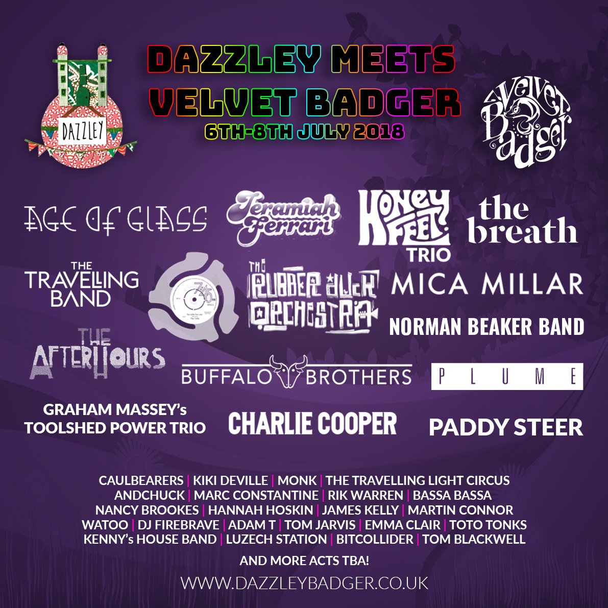Been busy working on a music festival!! The line-up is shaping up. <a href="/Dazzleyfest/">Dazzley Festival</a> <a href="/VelvetBadger1/">Velvet Badger</a> #Dazzleybadger