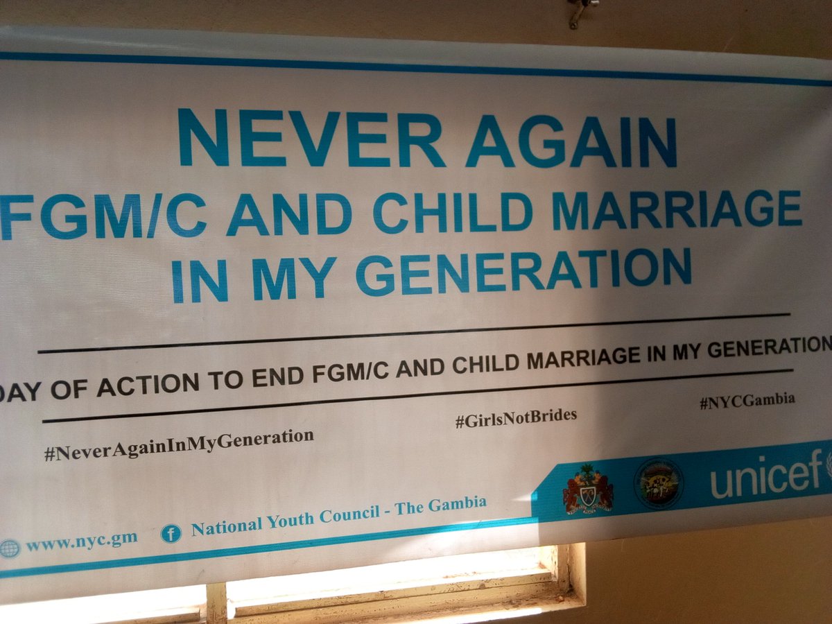 MaslamSanneh's tweet photo. A day action to #EndFGMC and #ChildMarriage in my generation at Kanifing Municipality. #NeverAgainInMyGeneration 
@Sulaymanceesay1 @Mokendeh1 @EdrisaNjie @ceesaylamin2001 @UNICEFGambia @GambiaNYC https://t.co/LGntXHeZuW