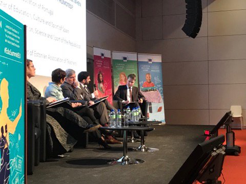 EUErasmusPlus's tweet photo. Minister of Education of Portugal Tiago Brandão Rodrigues: "Our common values are the most important tool that we have in promoting the future of education and the #FutureofEurope." #EduSummitEU https://t.co/gIuqWlnrVR
