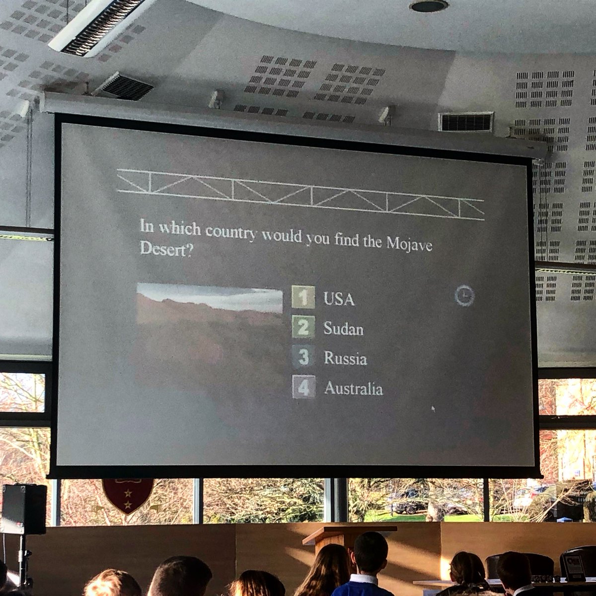 ElmsSchool's tweet photo. The (area)heat is on 🔥 as questions become even trickier at the National #KS2 GK Quiz. Here’s one for our Elms #parents - 1,2,3 or 4? 🤔 Winning answer earns you bragging rights in the playground after school! #QuizTime #GoElms https://t.co/dvVrJiY6GO