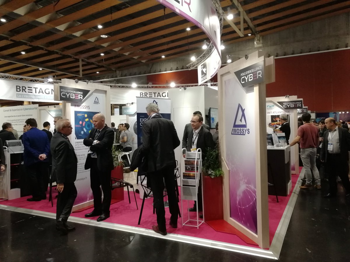 Amossys's tweet photo. #FIC2018 Des échanges fructueux et toujours de belles rencontres. Merci à nos visiteurs, clients et partenaires - @ExcellenceCyber @BretagneBDI  @florence_parly @ENSIBS @TEAM_P_TE @RETIS_FRANCE   @SopraSteriaSecu @IMTAtlantique @yeswehack @G4N4P4T1 @_SaxX_ @kaluche @TRANQUIL_IT https://t.co/y83KSVkeuj