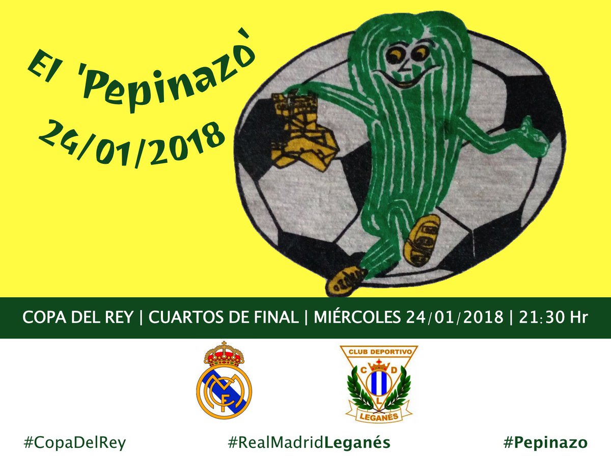 news_pensata's tweet photo. CARTEL ONLINE | Primero dijimos que era posible y, ayer, en el #RealMadridLeganes , le pusimos fecha al #pepinazo. ¡Histórico! ¿Será #TrendingTopics ? | #agencia #creatividad #agency #marketing #leganes #BRANDING #copadelrey #marketing #cdleganés #pepinazo #leganesesdeprimera https://t.co/qudD8ZpoDi