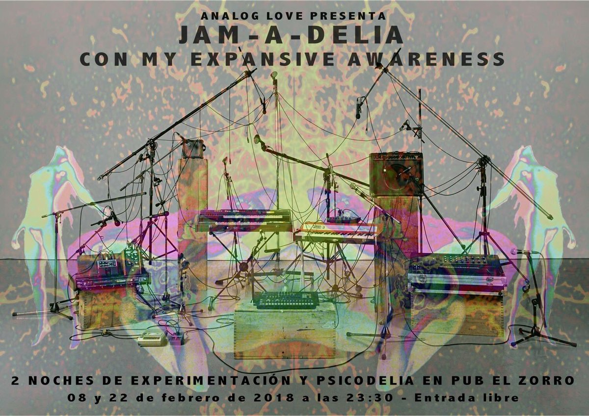 Empezamos con un nuevo proyecto en <a href="/pubelzorro/">El Zorro</a>: jam session psicodélica con My Expansive Awareness de banda base. 8 y 22 de febrero en nuestra sala subterránea fav