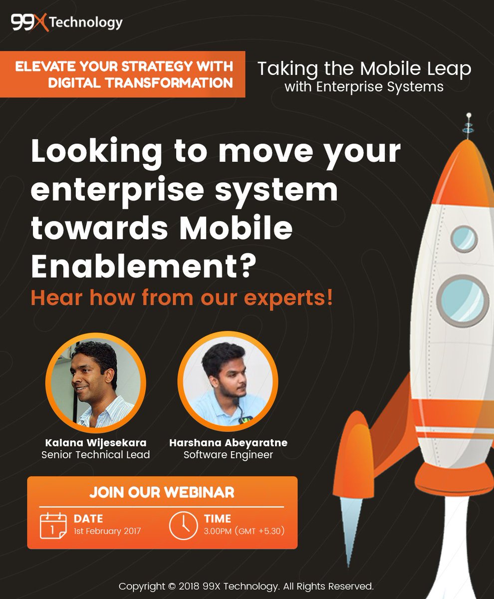 99x_io's tweet photo. Meet our speakers! They will show you how to deliver value while tackling challenges when taking the #Mobile Leap. Sign up today! https://t.co/3rPxksYJrT
#99XTWebinar #MobileEnablement https://t.co/MhxOB7H2ER