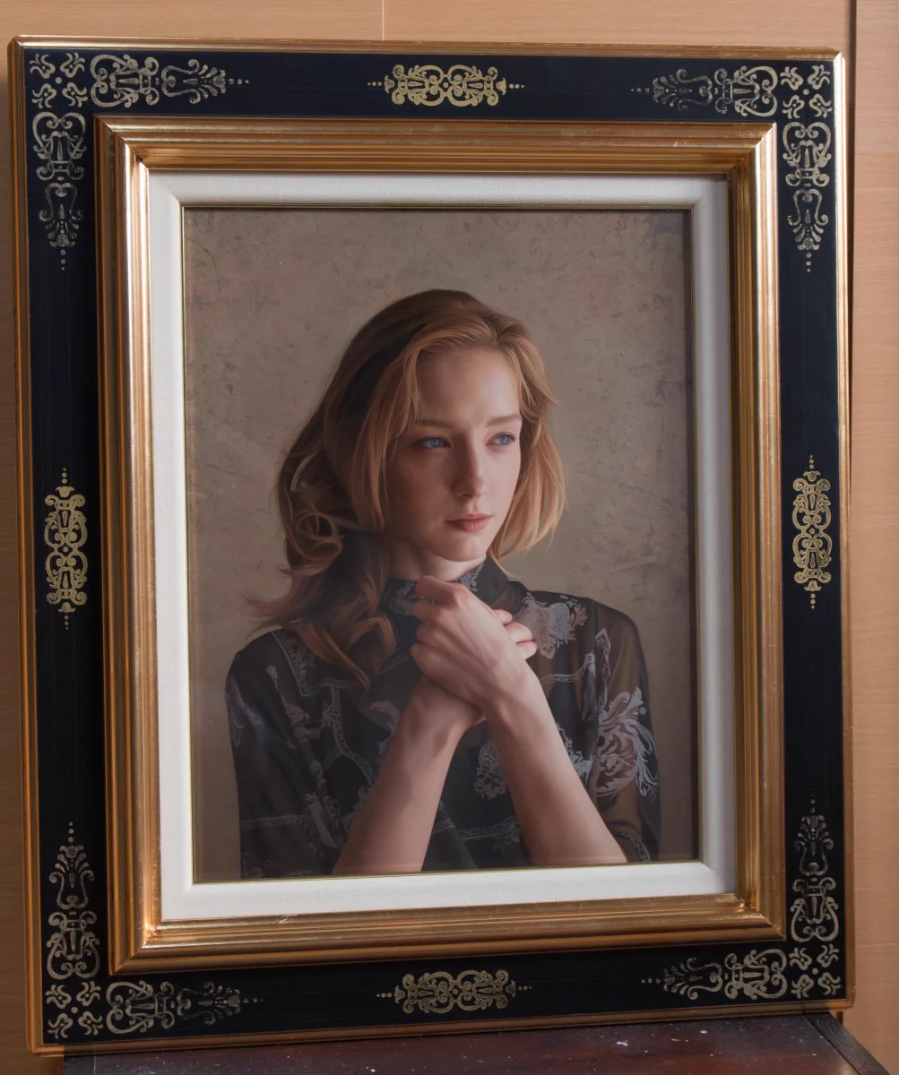 岡靖知　女性の鉛筆画 額装品 アート 岡靖知（画家） on X: 