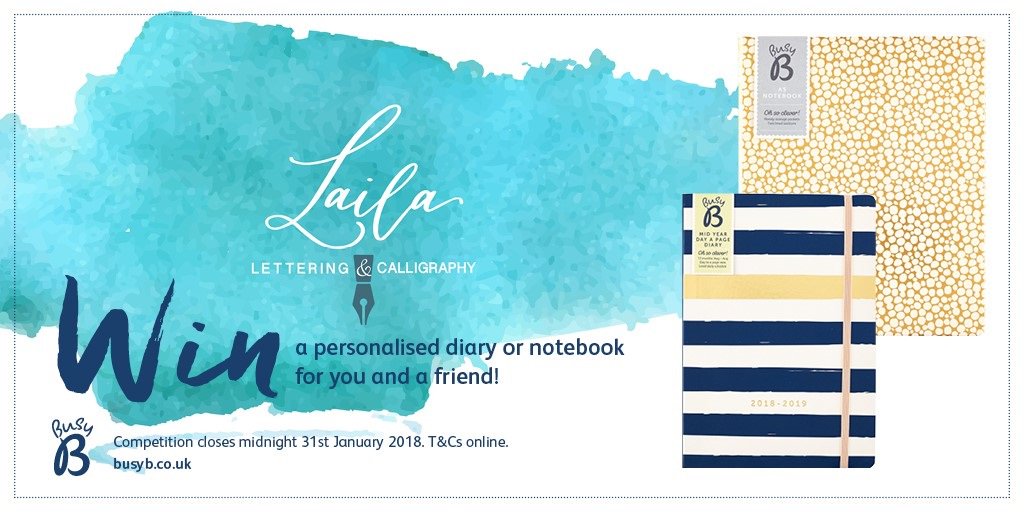 Enter our latest competition in partnership with <a href="/Lailalettering/">Laila Lettering</a> - Just follow Busy B and Laila Lettering on Instagram, tag the friend you'd like to win the prize for and comment why you and your friend deserve to win. Easy! #comp #beautifulstationery #calligraphyskills