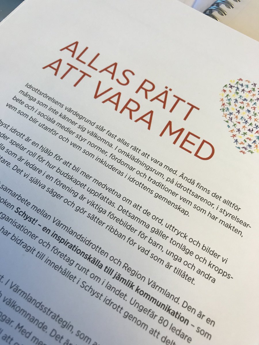 Idag lanseras Schyst Idrott! 
Bra jobbat <a href="/RegionVarmland/">Region Värmland</a> och Värmlandsidrotten 👊 #schystidrott