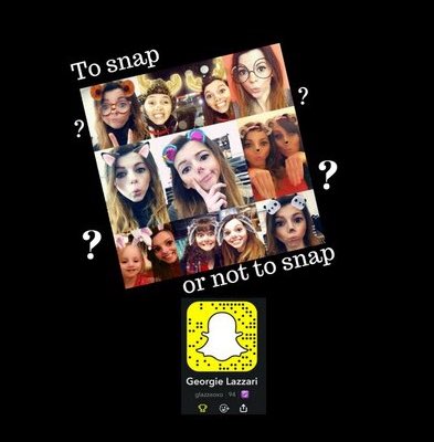 GeorgieLazzari's tweet photo. To snap or not to snap?
Trying to decide whether or not to get involved in the wonderful world of @Snapchat π€
New post on blog
ππΌ https://t.co/Tv2eLGMJ2U
Any thoughts welcome πππΌ
#blogging #socialmedia #snapchat #ToSnapOrNotToSnap https://t.co/UIu26BGM7g