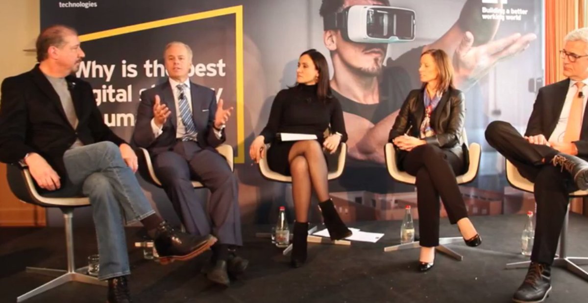 CAinc's tweet photo. On the importance of skill diversity: "To have a great career in tech, you don't need to be a programmer. Take UI and design. The best designers don't have to come from a programming background, and we need their skills in the UI design of software." @MikeGregoireCA #WEF18 #WEF https://t.co/dGcblChMLN