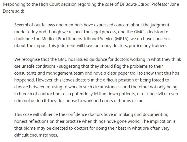 RCP response to the High Court decision regarding the case of Dr #BawaGarba rcplondon.ac.uk/news/rcp-respo…