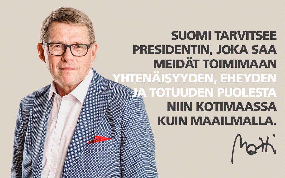 Presidentinvaaleissa ei valita suosituinta suomalaista eikä parasta populistia, vaan Suomen ulkopolitiikan johtaja. Henkilö joka kykenee päätöksiin paineistetussa tilanteessa 🇫🇮 ja 🌎 hyväksi. <a href="/VanhanenMatti/">Matti Vanhanen</a> on tähän työhön paras ehdokas! #Vanhanen #Presidentinvaalit2018