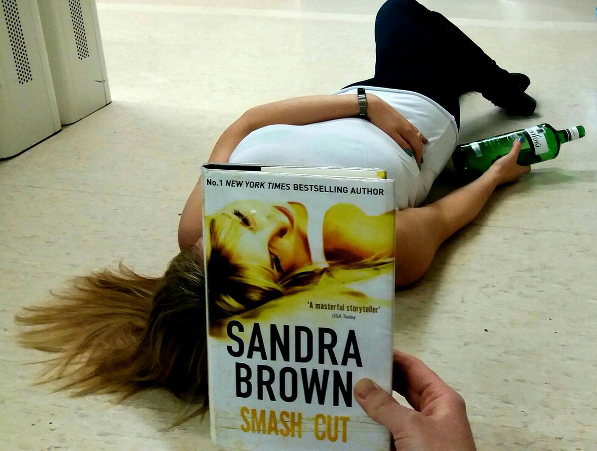 OrkneyLibrary's tweet photo. It's Thursday night and we're open late so it's time for a #BurnsNight #BookFace. It's all gone wrong for Sandra's New Year detox. Smash Cut? More like half cut... https://t.co/gT75B210qm