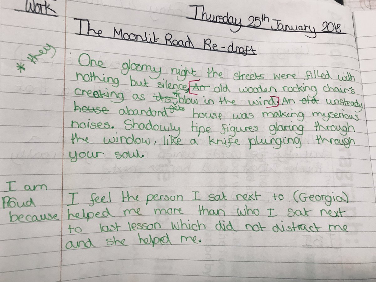 BoswellsSchool's tweet photo. Excellent writing from Y7 in English today! #feedbackforprogress https://t.co/SDxUfkynlw