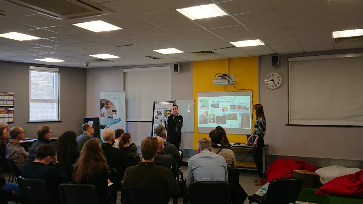 FCSixthForm's tweet photo. 6th former Matthew providing insight to his time in Denmark at Vesterdal.
#studentperspective #sharingpractices #towif https://t.co/h24WO85SZj