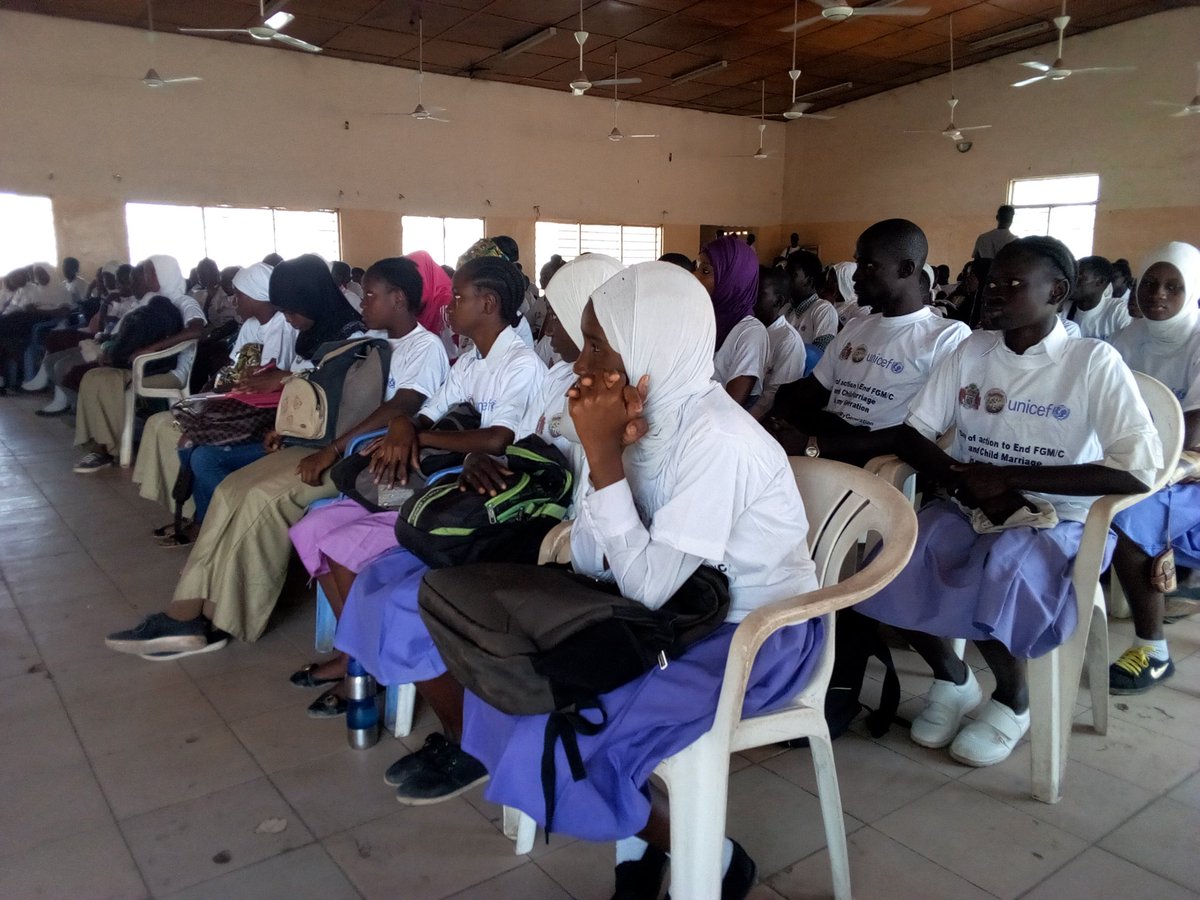 MaslamSanneh's tweet photo. School children of various schools in Kanifing Municipality are in the nucleus of action on #NeverAgainInMyGeneration #FGMC &amp; #Childmarriage. @Sulaymanceesay1 @ceesaylamin2001 @UNICEFGambia @UNICEF @Mokendeh1 @GambiaNYC @ksillah1 @EdrisaNjie @GambiaNYC https://t.co/0VR9fdSqOs