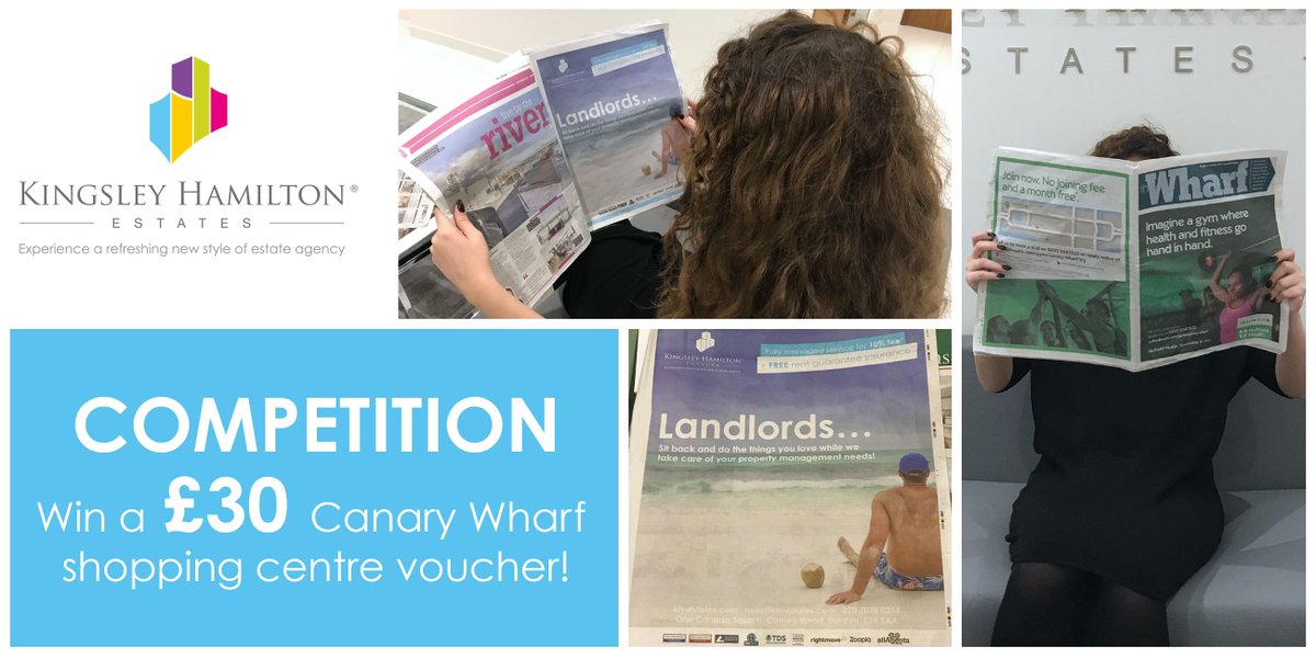 KHEstates's tweet photo. Have you seen our #ad in @TheWharfnews #newspaper today? Tag us in your #selfie with our #ad for the chance to #win a £30 #CanaryWharf shopping centre voucher! #competition https://t.co/gVsYKptbhk