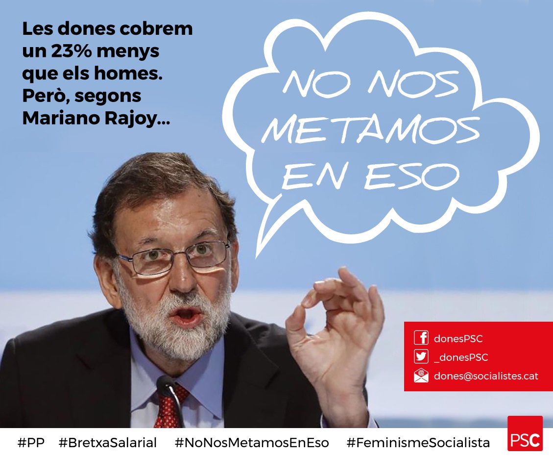 _donesPSC's tweet image. Necessitem voluntat política per assolir la igualtat entre homes i dones en tots els àmbits, però la DRETA sempre decideix “no ficar-se”. Nosaltres en canvi treballem x #LLeiIgualtatSalarialJA!!! ow.ly/Rlgj30hZFn2 #NoNosMetamosEnESO #PPFail #FeminismeSocialista