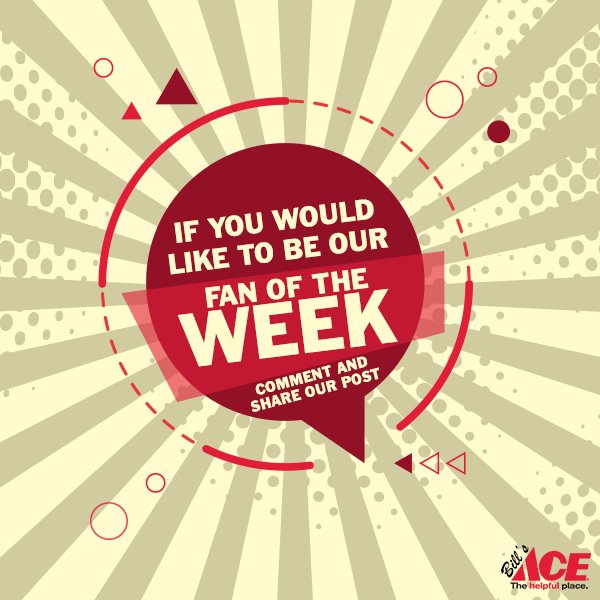 billsace's tweet photo. If you would like to be our fan of the week, make sure to like, comment and share our posts. We will choose 5 winner weekly! 

#BillsAceHardware #FanOfTheWeek #January #randomwinners #5winners https://t.co/OFyGhc1OH2