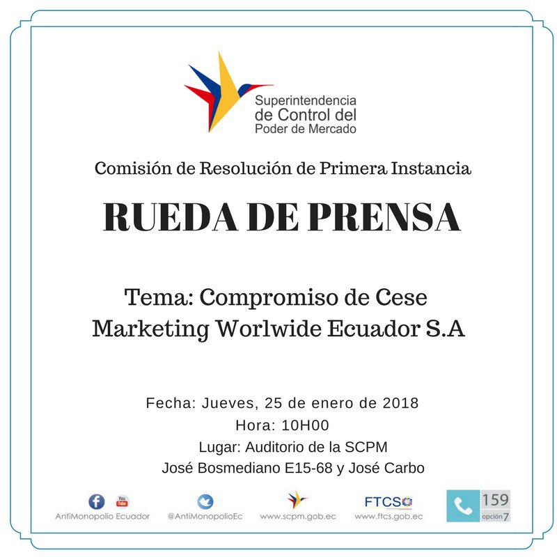 Competencia_Ec's tweet photo. HOY a las 10h00 se desarrollará la #ruedadeprensa donde se anunciará este #compromisodecese ¡Pasa la voz! https://t.co/8Sim4Lk4eE