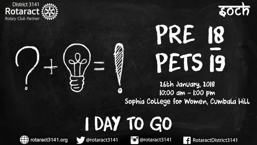 Rotaract3141's tweet photo. Only 1 day to go for the First Training session of RID 3141 for the R I Year 2018-19 :)

PRE PETS 18-19
Happening Tomorrow.

#PREPETS #PresidentElect #Training #Rotaract50 #Rotaract51 #RotaractMumbai https://t.co/UtSWkltQ5h