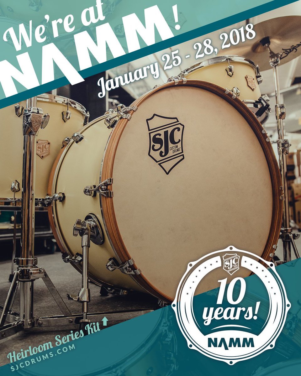 NAMM has started! New drums added to the site! Hit our booth or hit the website NOW! #namm #namm18 #sjcdrums #sjcfamily #sjccustomdrums #customdrums #drums #drummer #handcrafted #drumming