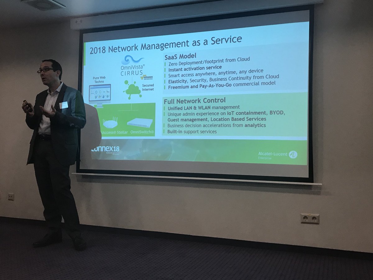 FrenusDe's tweet photo. @ALUEnterprise Unified LAN and WLAN management via the new OmniVista CIRRUS #connex18 https://t.co/u80G1aImkK