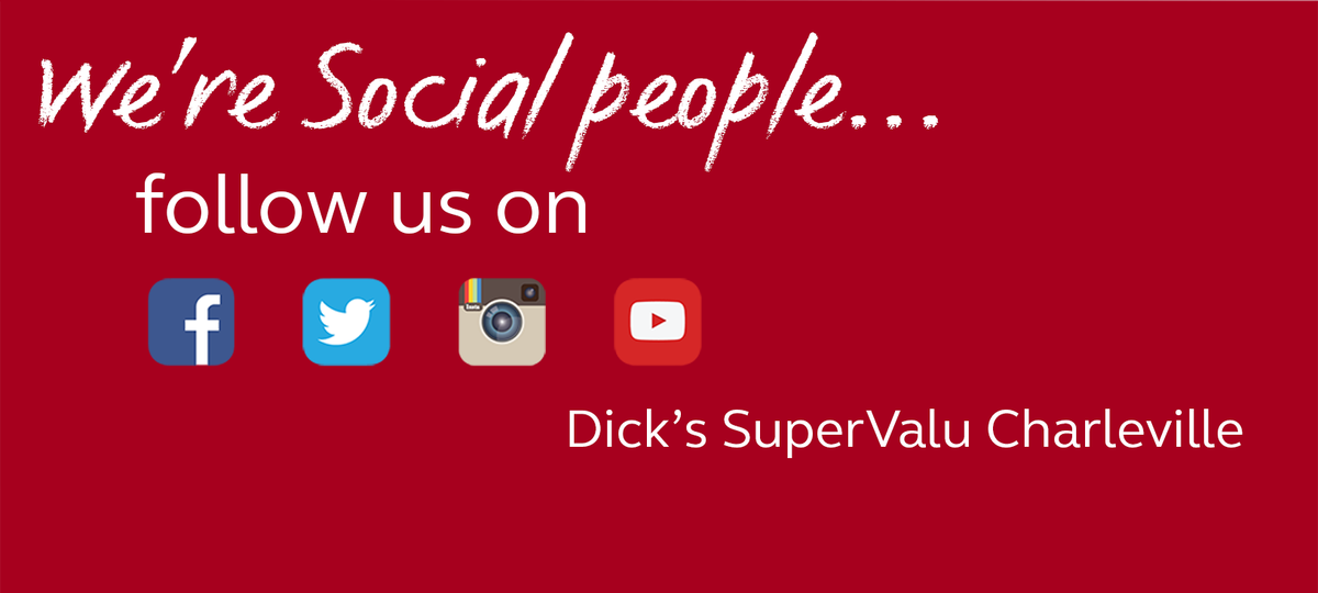 Facebook
facebook.com/supervalucharl…

Instagram
instagram.com/supervalucharl…

YouTube
youtube.com/channel/UCda0e…