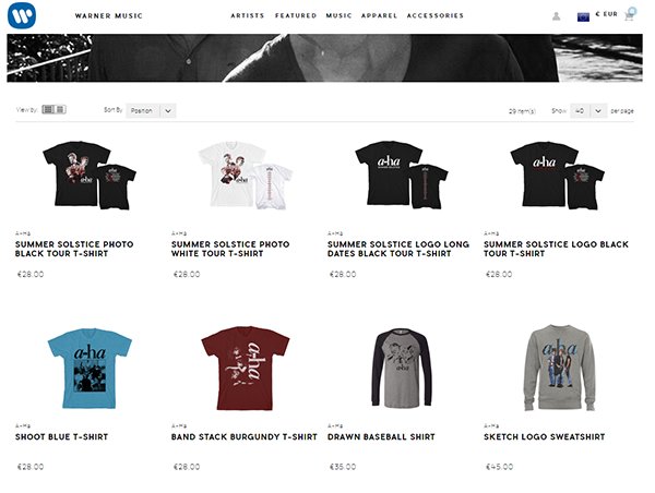 Apparel Warner Music Official Store.