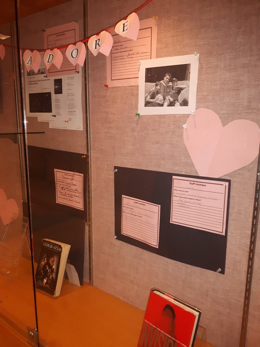 Staff showcasing their favourite books and reading opportunities in this Valentine's themed "We Love to Read" showcase. What is your favourite read? 💖📚📰 #WeLoveToRead #SeatonStaffCares