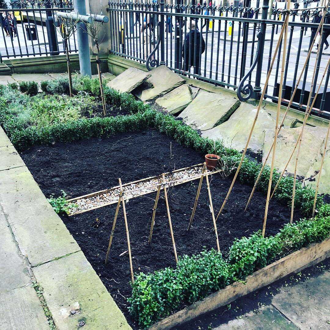 lumenlandscape's tweet photo. The Victorian Kitchen Garden @MAGallerycafe is weeded, tidied and ready for sowing...spot the flat leaf parsley still going strong! https://t.co/9OZ7pGCgnp