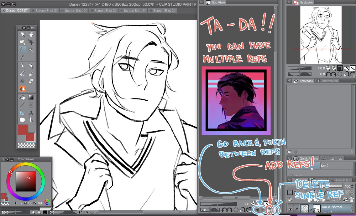 hammerings's tweet photo. recently learned a super cool trick in CLIP STUDIO PAINT for opening multiple refs in the program...so I thought I'd make a mini tutorial and share it here :-) 

#CLIPSTUDIO https://t.co/B2SkOqtFAo