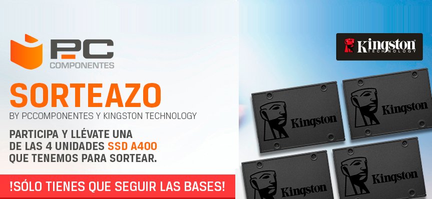 pccomponentes's tweet photo. SORTEAZO de 4 discos ssd!! RT y comenta con #PcComponentesParaSiempre y rellena tus datos aquí  ➡️➡️ https://t.co/A2nIJo8MUl   y llévate uno de los 4 DISCOS SSD A400 KINGSTON QUE SORTEAMOS! GOGOGO! https://t.co/zkRNatF9ey